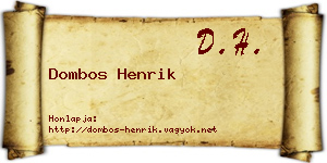 Dombos Henrik névjegykártya